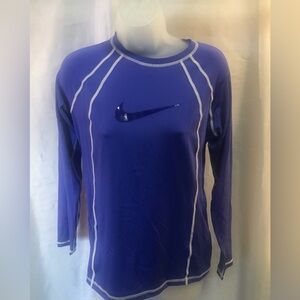 Nike long sleeve rash guard blue women's M excellent condtion